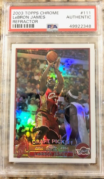2003 topps chrome refractor lebron james