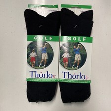 Thorlo Golf GX-15 Crew Socks Black Men 13-15.5 Made In USA - 2 Pair