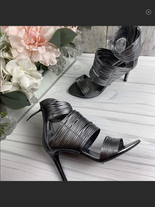 L.K. Bennett Arianna Silver Heels Size 36 New!