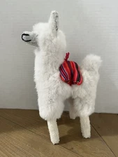 Vintage Llama 12’ Plush Fur Wool Peru Souvenir Woven Saddle Alpaca Stuffed Toy