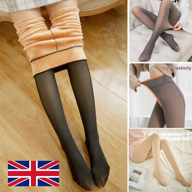 Women Thick Warm Winter Double Lined Stretch Thermal Fleece Tights Pantyhose