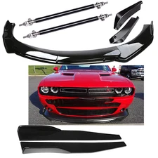 Front Bumper Lip Splitter Spoiler Body Kit Side Skirt For Dodge Challenger SRT