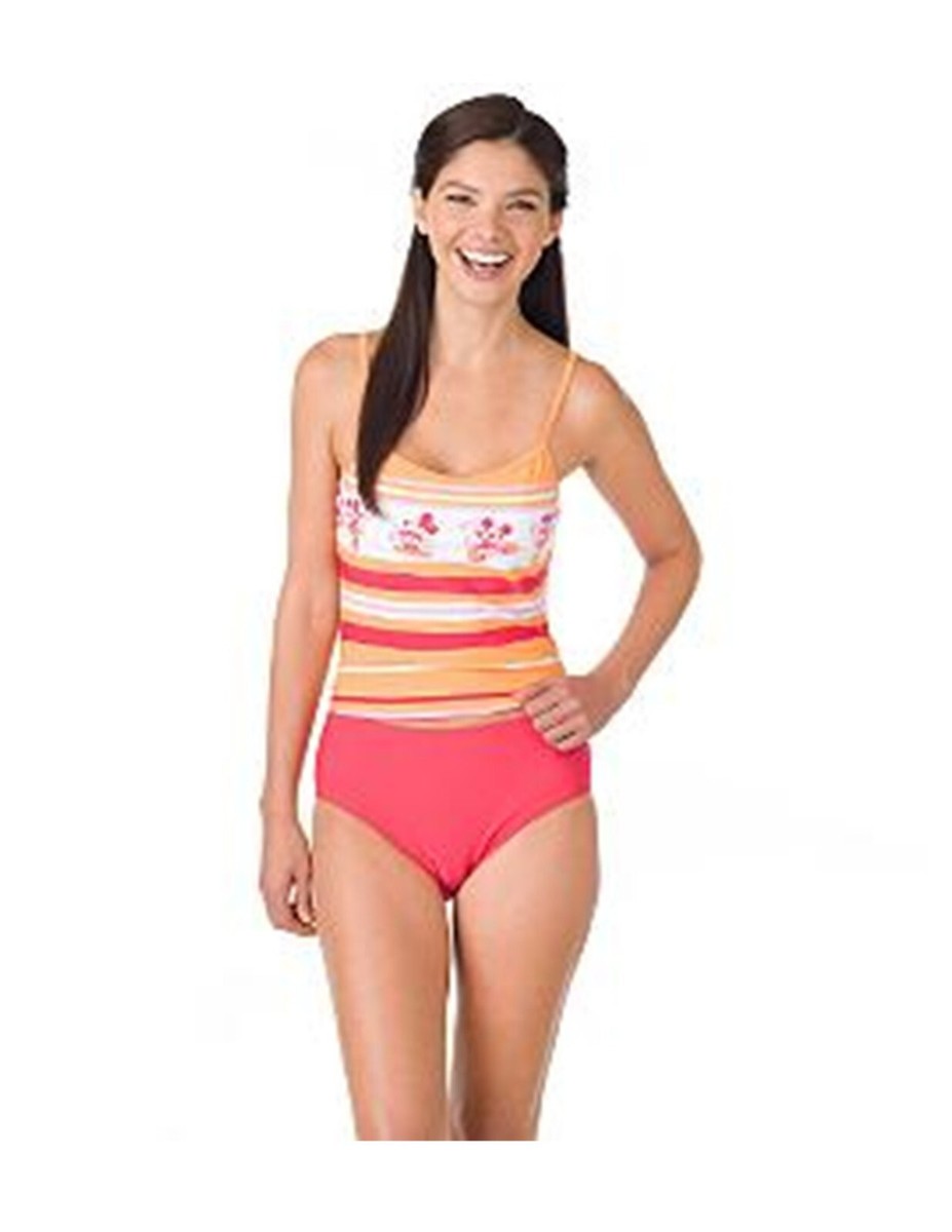 Women's 20 22 Mickey Mouse Tankini Swimsuit Swim Suit Pink Orange
