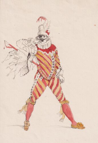 Maurice Sand - Capitain Spaventa Il Capitano Costume Drawing - Picture 1 of 2