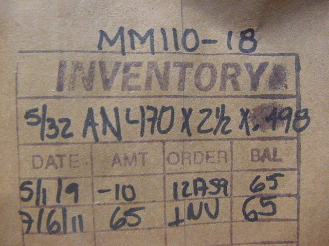 1x NEW Aircraft Straight Rivet Set 5/32 AN470 x 2 1/2 x .498 MM110-18 ...