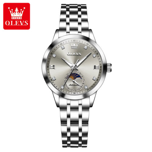 OLEVS Automatikuhr Leuchtzeiger Mondphase Datum Damen Mechanische Uhr - Bild 13 von 15