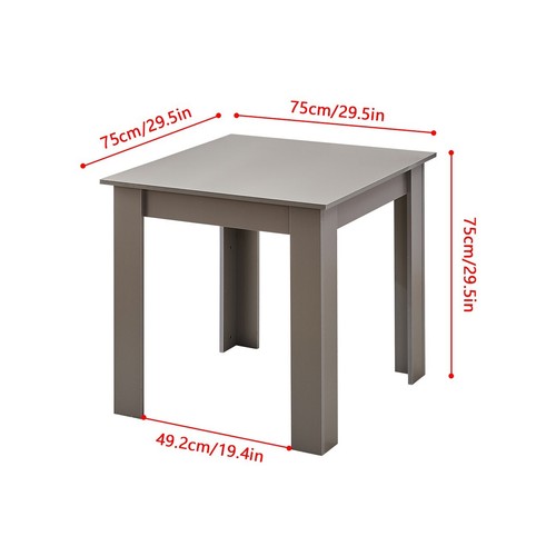 Small Space Dining Set 3Pcs Square Dining Table+ 2 Dining Chairs Set Grey Wooden - Picture 9 of 12
