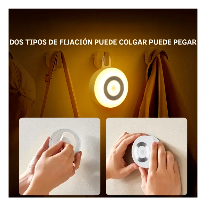 Luz Nocturna LED Inalámbrica con Sensor de movimiento y Voz para Casa - Imagen 3 de 4