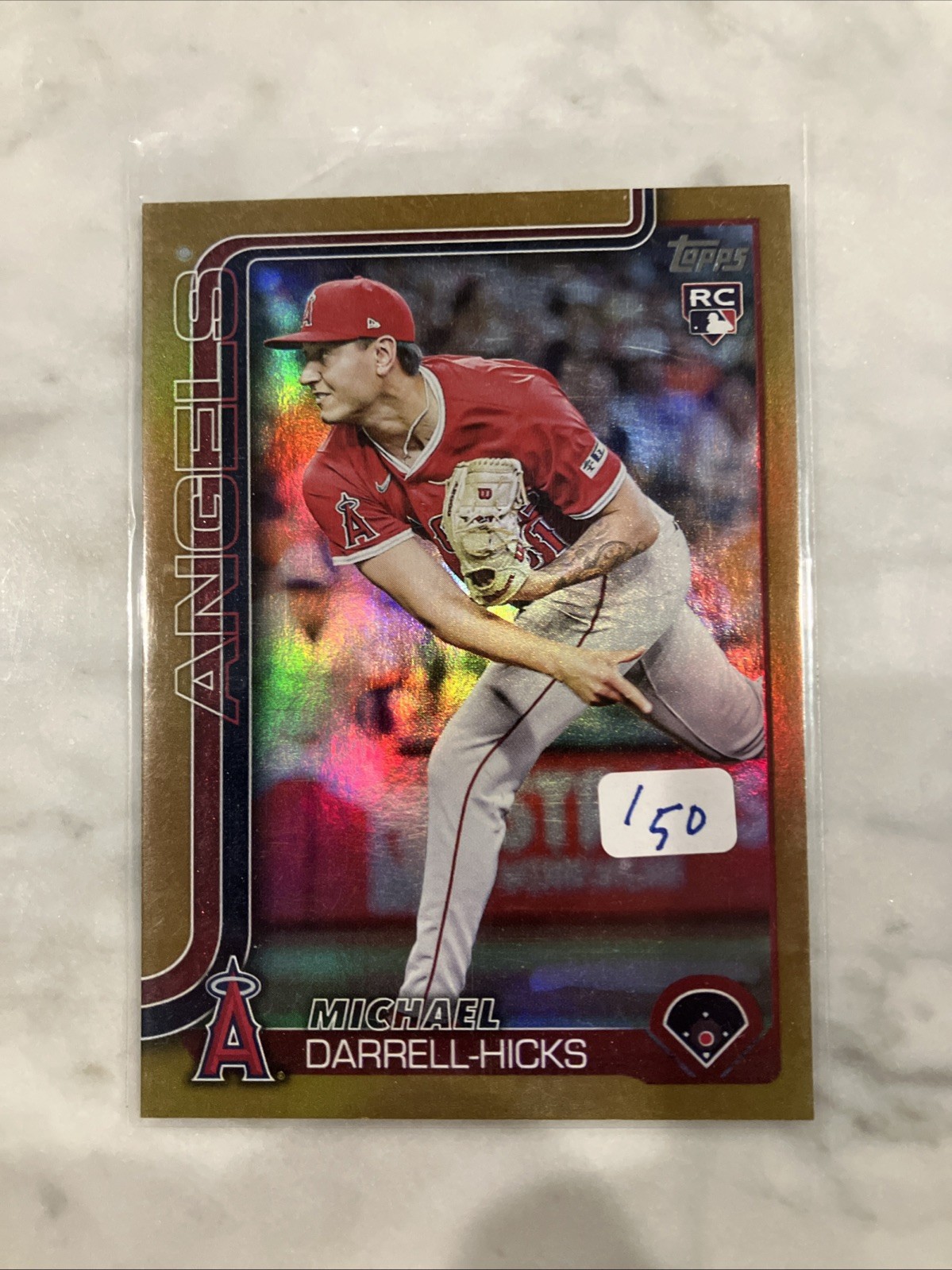 2025 Topps Update GOLD RAINBOW  /50  MICHAEL DARRELL-HICKS RC #US319  ANGELS