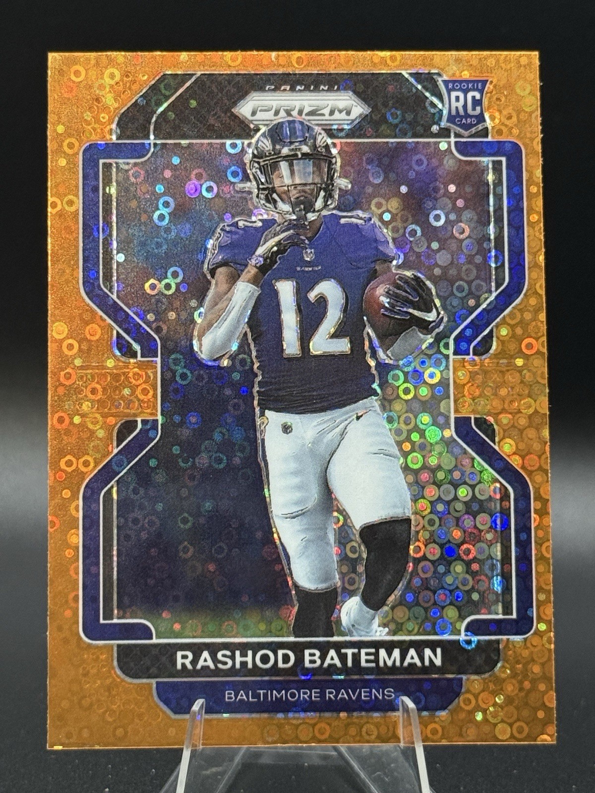 2021 Panini Prizm Rashod Bateman Orange Disco Rookie Baltimore Ravens #340