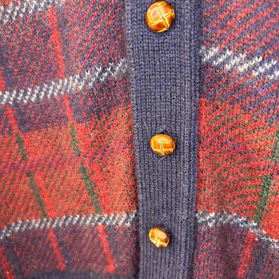 Chaleco de Colección Para Hombres S Invierno Puerto Cuadros Cuello en V Botón Mezcla de Lana Shetland Foto 3 de 4