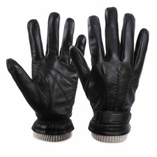 Mens Winter Gloves: Touchscreen Wool Lined Thermal Leather Gloves, Warm Gift ...