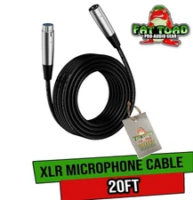 XLR Microphone Cable FAT TOAD | 20ft Professional Pro Audio Mic Cord Extension
