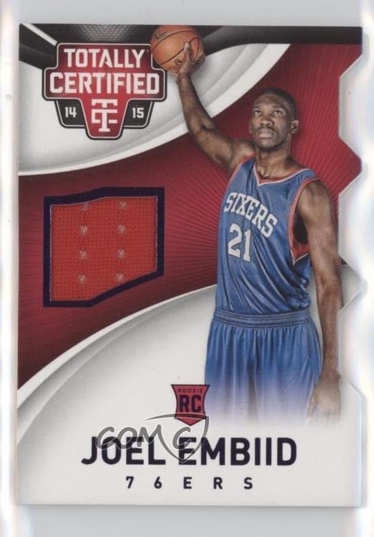 2014-15 Totally Certified Jerseys Purple Die-Cut 16/99 Joel Embiid Rookie RC 2w5