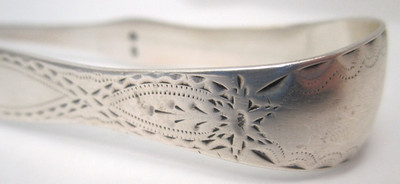 Antique Engraved Schofield Sterling Silver Tongs MINT Condition No Monogram