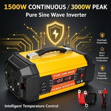 Power Inverter 12V DC to 110V AC 3000W Peak Portable Power Converter USB Type-C