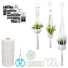 3 Sets Macrame Plant Hanger Kit Macrame Wall Hanging Kit Macrame Plant Hanger...