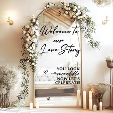Wedding Welcome Signs Welcome to Our Wedding Sign Decals Selfie Mirror Decals...