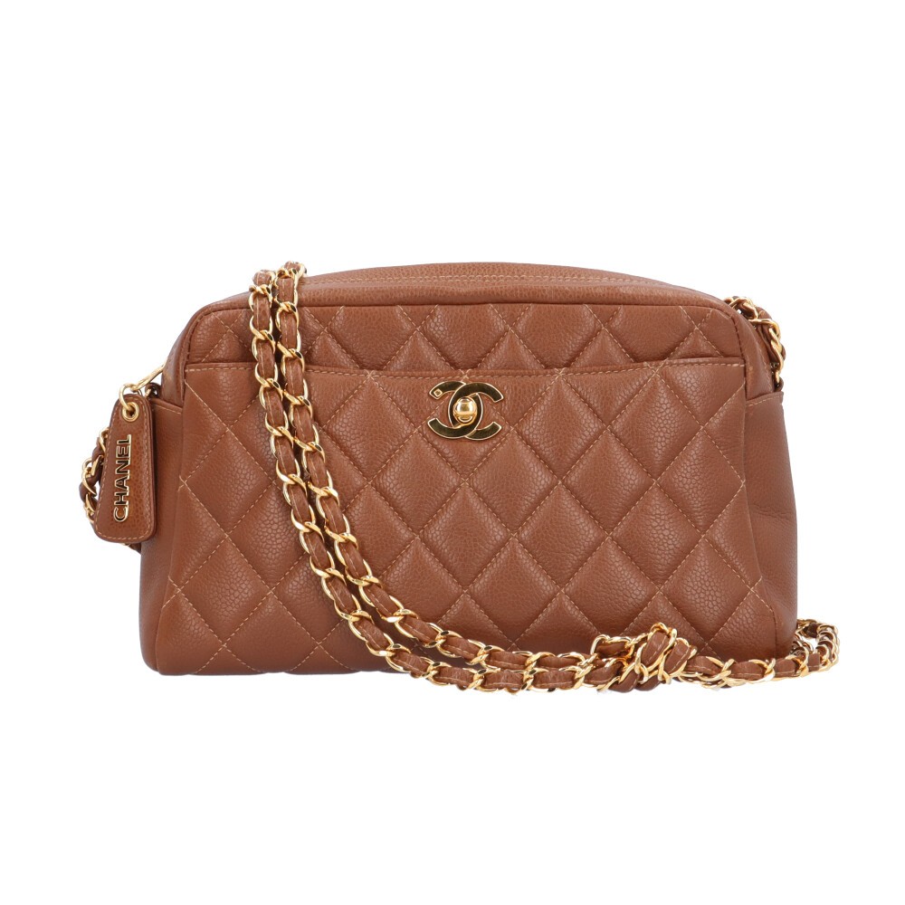CHANEL Pre-Owned Leather Matelasse Chain Shoulder Bag Crossbody  -image