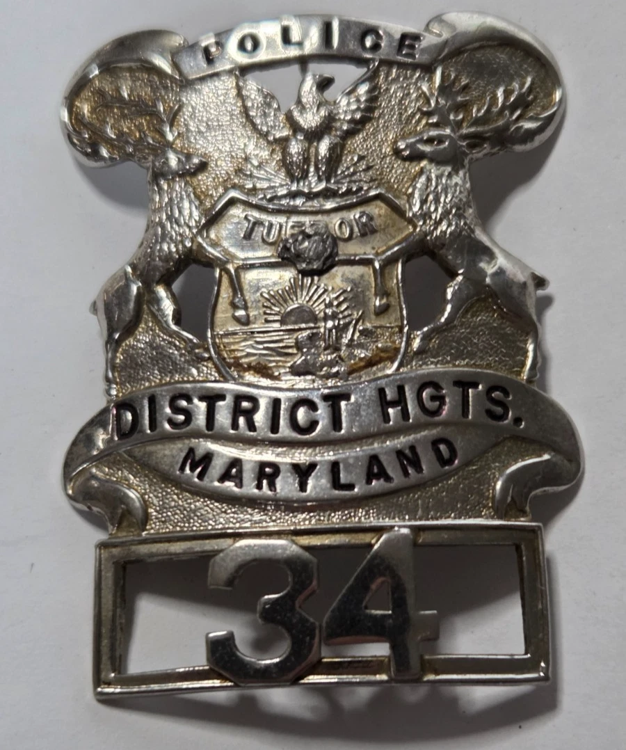 MARYLAND - 1960er !! Hat Badge POLICE Polizei Abzeichen USA Mützenabzeichen