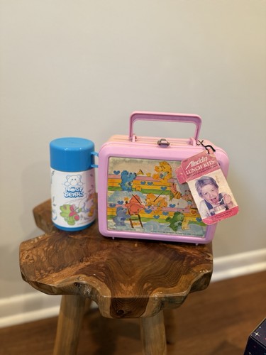 Vintage Pink Care Bears Lunchbox Plastic WRONG Thermos 1983