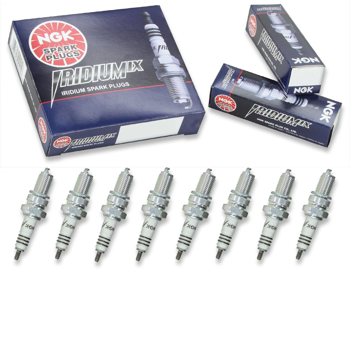 8 pcs NGK Iridium IX Spark Plugs for 1985-1989 Ferrari 328 GTB 3.2L V8 - un