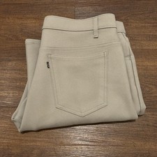 Vintage Levi  s Action Slacks Men  s 38x30 Beige Tan Flat Front 5 Pocket