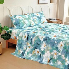 100 Cotton King Sheet Set 300 Thread Count Sateen 16" Deep Pocket Cooling