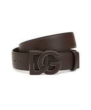 DOLCE & GABBANA brown DG buckle leather belt Size 90 (fits 33-34 inch waist)