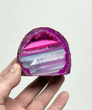AAA Pink Agate Geode Slab w/ Cut Base UNIQUE PATTERNS / COLORS Crystal Healing