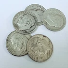 ROOSEVELT SILVER DIMES LOT OF 5 - 90% SILVER FREE SHIPPING #8189