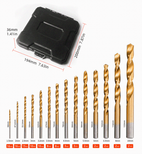 99Pcs Drill Bits Set with Various Sizes for Metal Wood Plastic Applications - Picture 2 of 10