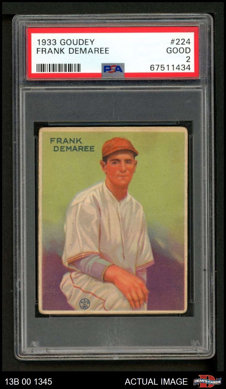 1933 Goudey #224 Frank Demaree Cubs PSA 2 - GOOD