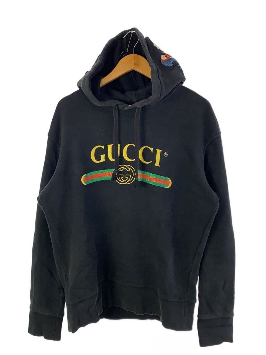 GUCCI Hoodie Hood Wolf 17AW Pullover Classic Logo Cotton BLK