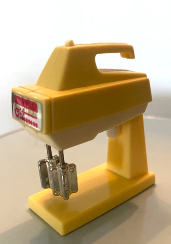 Vintage 80s Barbie Doll Stand Mixer Wind Up Toy Works Yellow Plastic