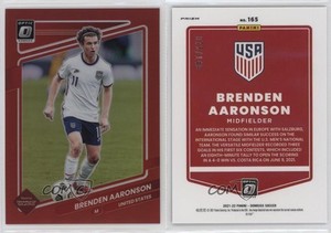 2021-22 Panini Donruss Road to Qatar Optic Red Prizm /149 Brenden Aaronson #165