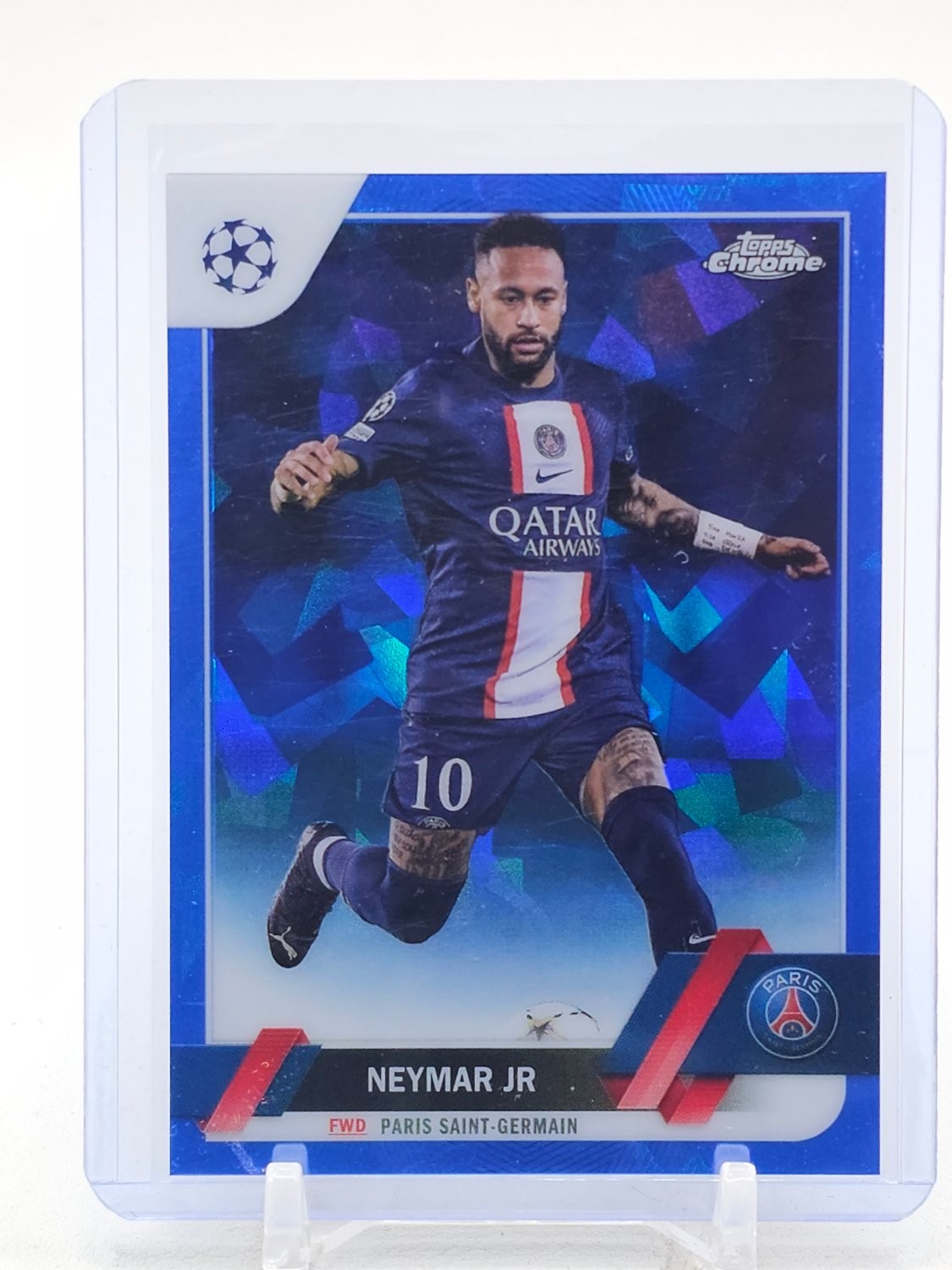 NEYMAR JR 2022-23 TOPPS CHROME UEFA CL SAPPHIRE #10 PARIS SAINT-GERMAIN Q5855 view 1