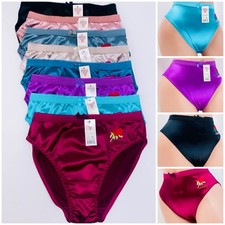Lot 6 Pack PRETTY SATIN BIKINIS Style PANTIES Womens Underwear 320 Briefs Sz XL