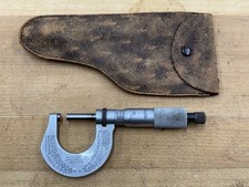 L.S. Starrett Co No. 230 Micrometer Alum #20 Vintage Leather Case Made In USA