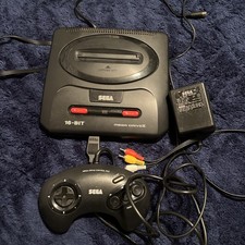 Sega Mega Drive 2 Black Console with all wires and controller