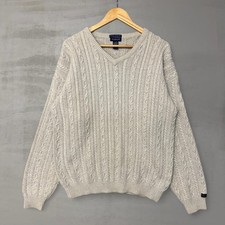 Vintage Gant USA Mens Large Cable Knit V Neck...