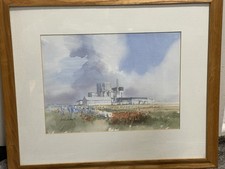 Watercolour Painting Of Dungeness B Power Station Signed And Dated ‘92 Framed