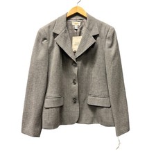 Talbots Blazer Womens 12 Gray Virgin Wool Jacket USA Vintage Deadstock NEW NOS