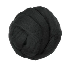 Wool Roving Yarn, 250G/8.8OZ Felting Wool Pure Roving Yarn, Black