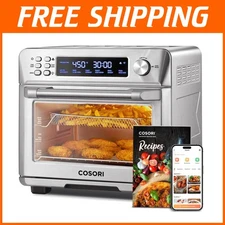 Family-Friendly 12-in-1 Air Fryer Toaster Oven, Voice-Controlled, 26QT Capacity