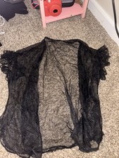 Small Sheer Robe With Lace Sleeves