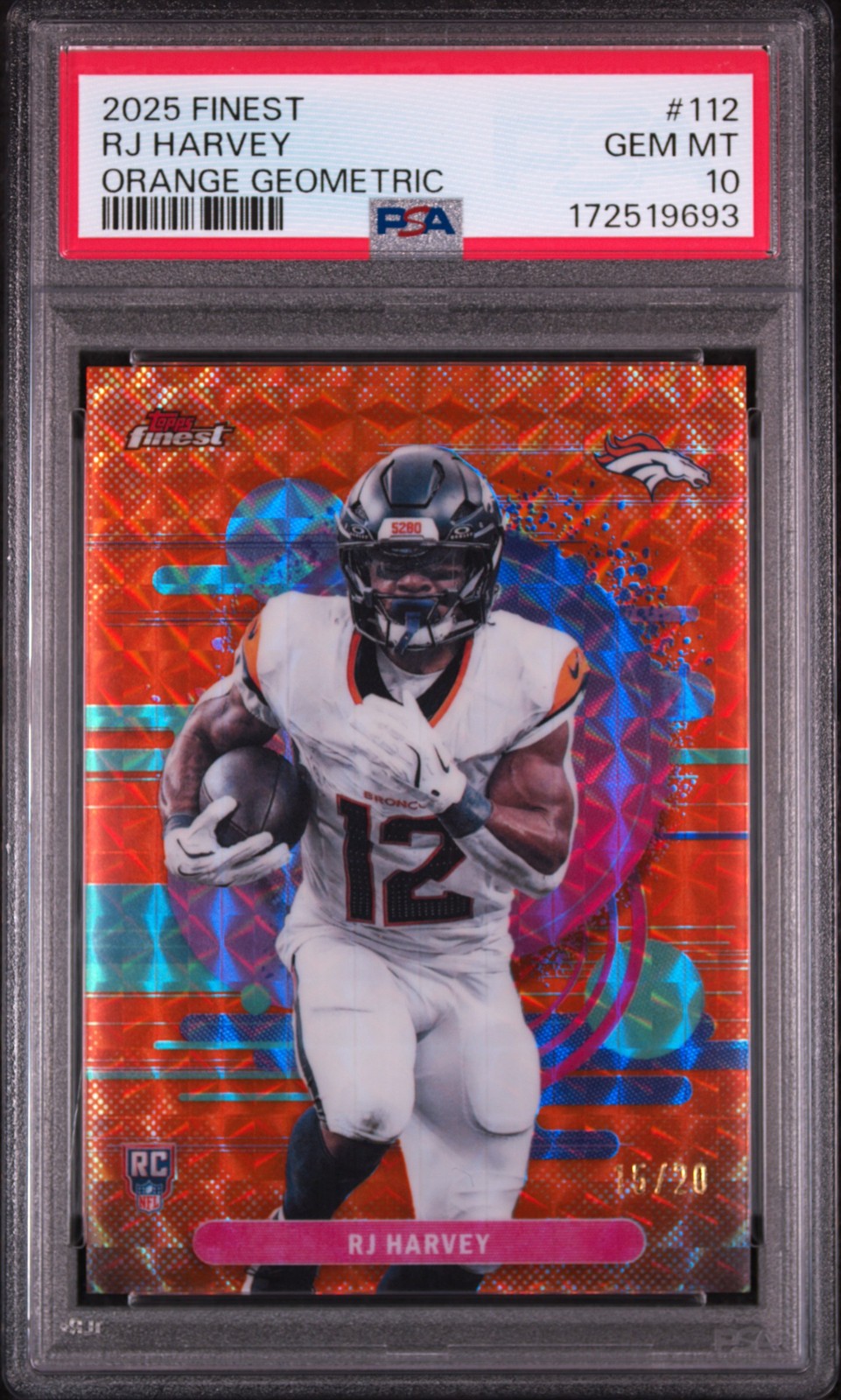 RJ Harvey Topps Finest #112 Orange Geometric