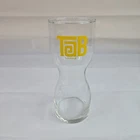 TAB Soda Hourglass Glass Tumbler- VTG '70s-Yellow Logo-Coca Cola/Pop Collectible