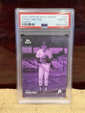 2025 Topps Black and White Steve Carlton Purple Vault SP #118 PSA 10 Gem Mint