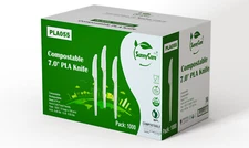 Sunnycare Compostable  7-inch PLA Knife, PLA055, Case of 1000